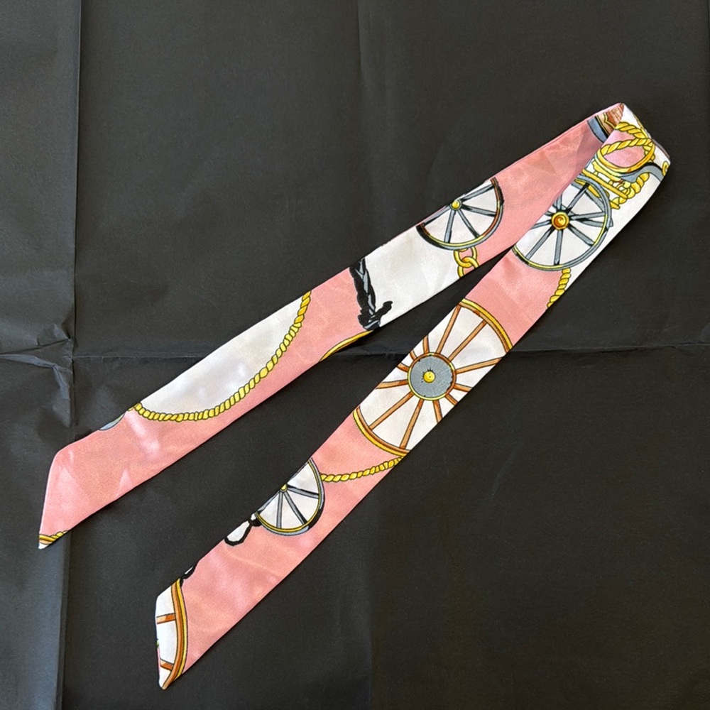 Pink and White Women's Hairband / handbag ribbon